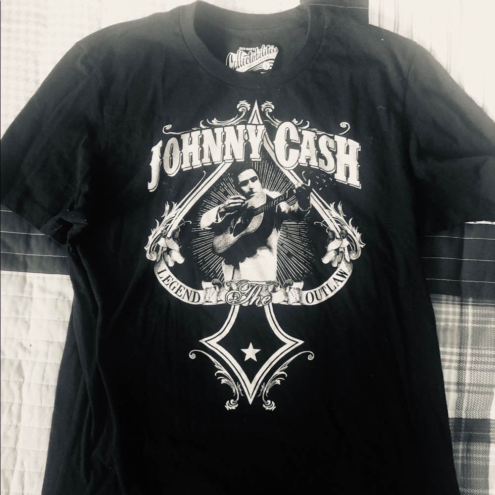 JOHNNY CASH / LEGEND / OUTLAW Black Ladies Fit Tee